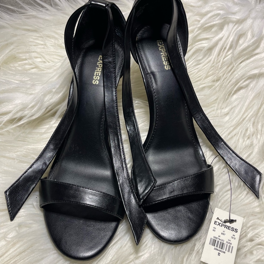 Express Black Strappy Heels
